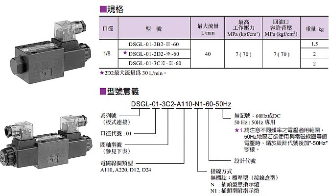 DSG電磁換向閥的型號(hào)