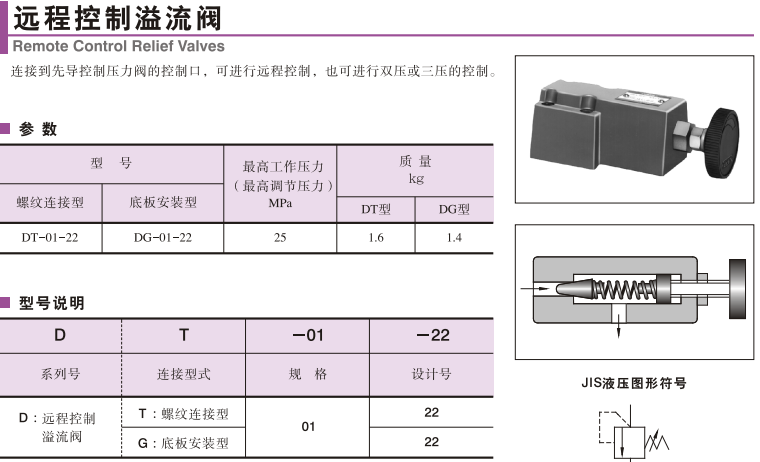 日本油研遠(yuǎn)程控制溢流閥